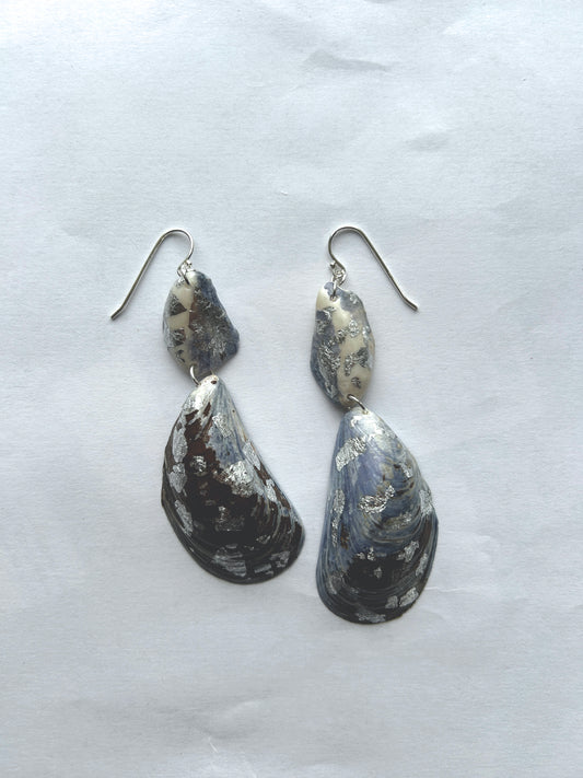 Blåmuslinge-øreringe